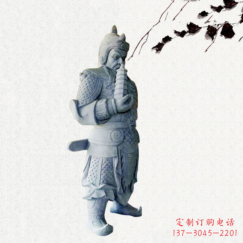 龙岩中国古代神话中的托塔天王石雕塑