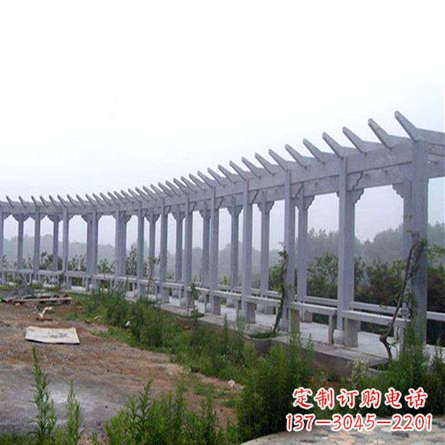 龙岩中式花架石雕长廊
