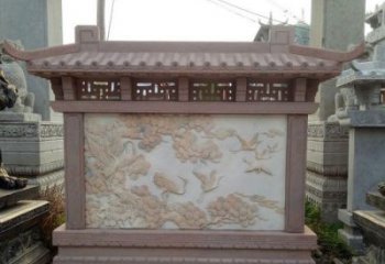 龙岩园林景观松鹤石浮雕影壁