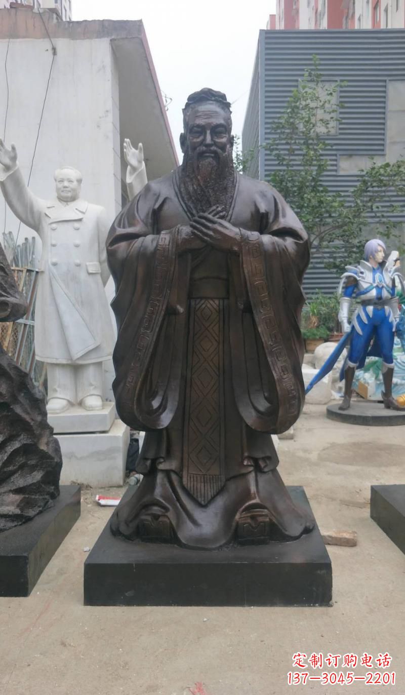 龙岩铸铜孔子雕塑
