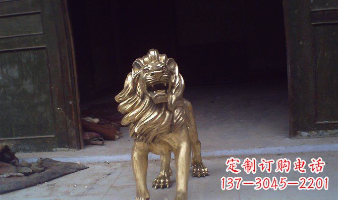 龙岩铸铜狮子西洋狮子铜雕