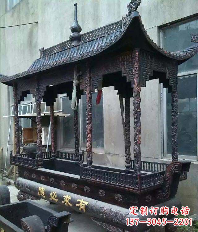 龙岩铸铜寺庙香炉铜雕 (2)
