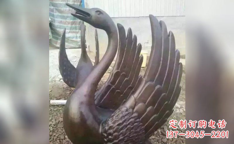 龙岩铸铜天鹅铜雕