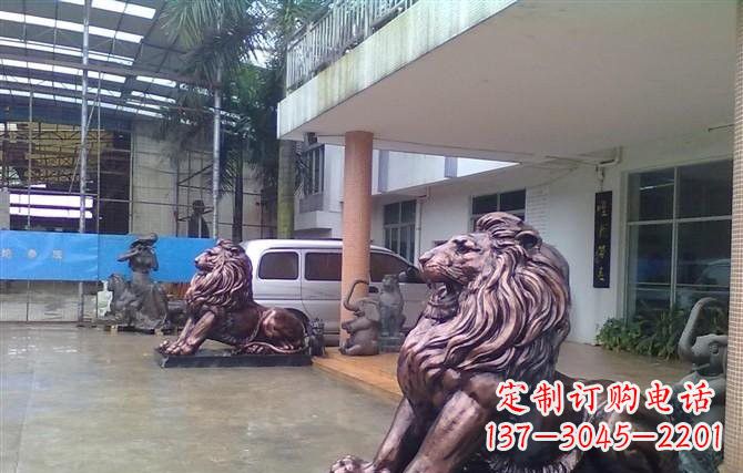 龙岩紫铜西洋狮子铜雕