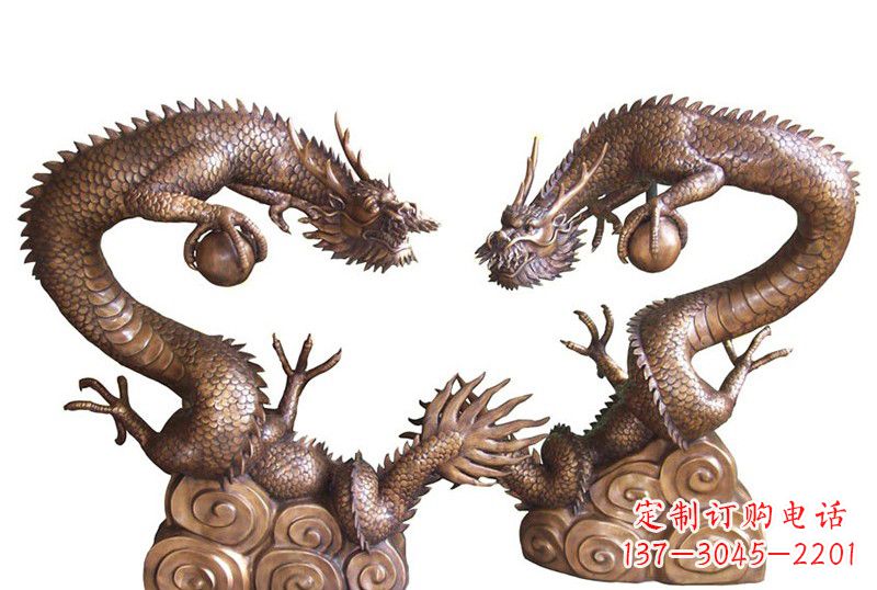 龙岩紫铜铸双龙戏珠