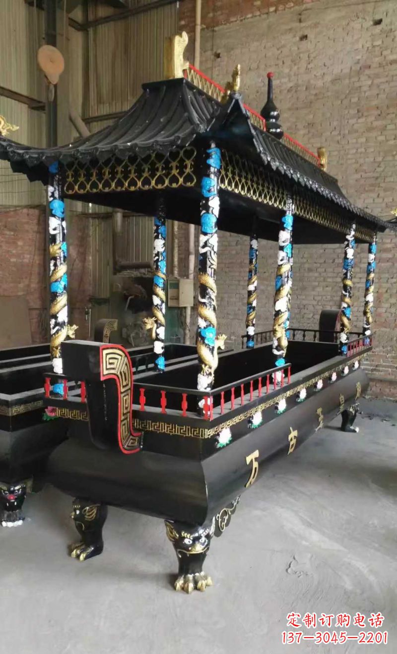 龙岩宗教庙宇方形香炉铜雕
